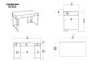 Hanah Home Mesa de Estudio Gold, Escritorio Glamuroso Blanco y Dorado, 120x75x60 cm